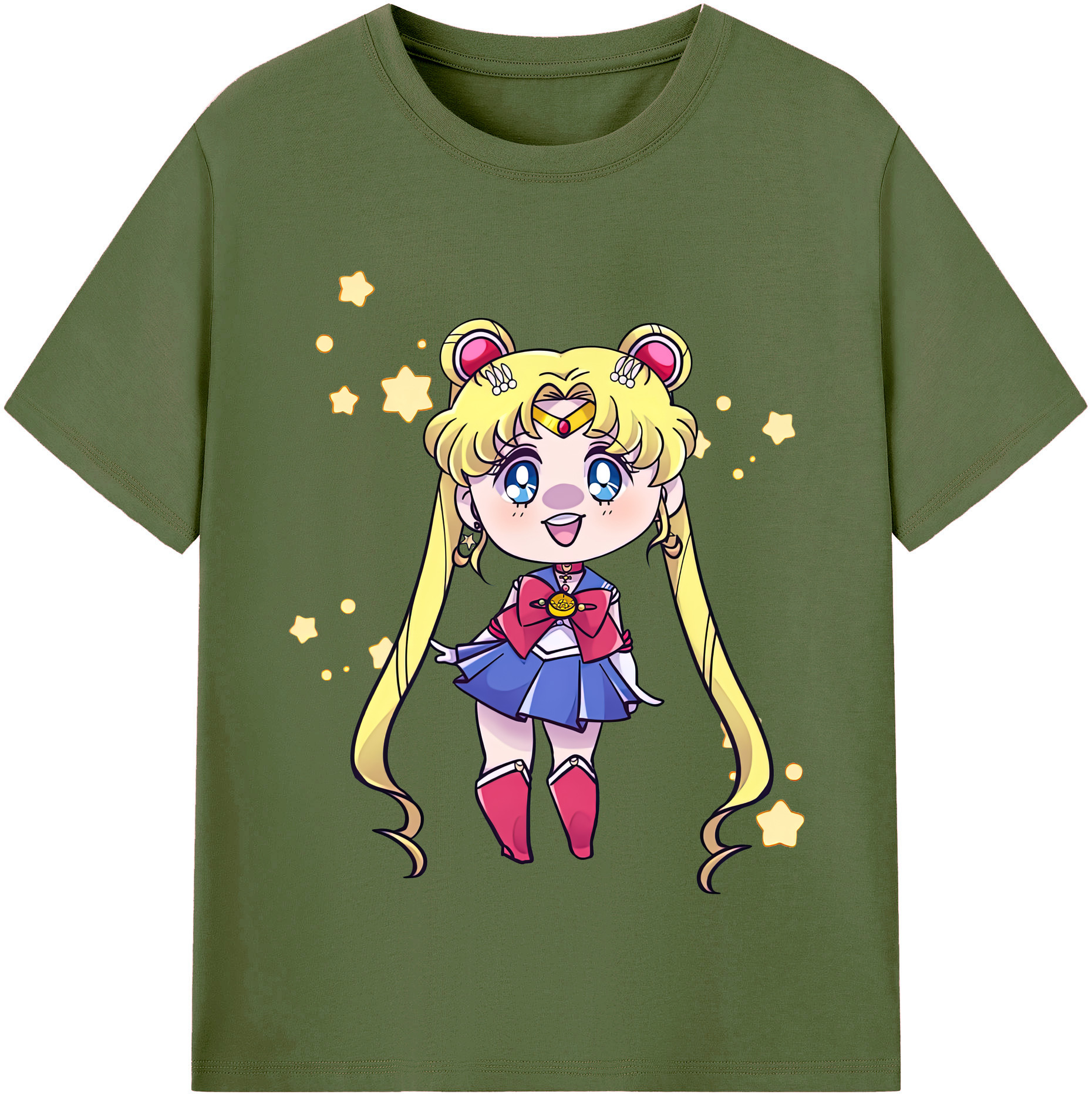 （画像用） 美少女戦士セーラームーン 月野 うさぎ つきの うさぎ Sailor Moon Tsukino Usagi 綿100％半袖Tシャツ（フロントプリント）